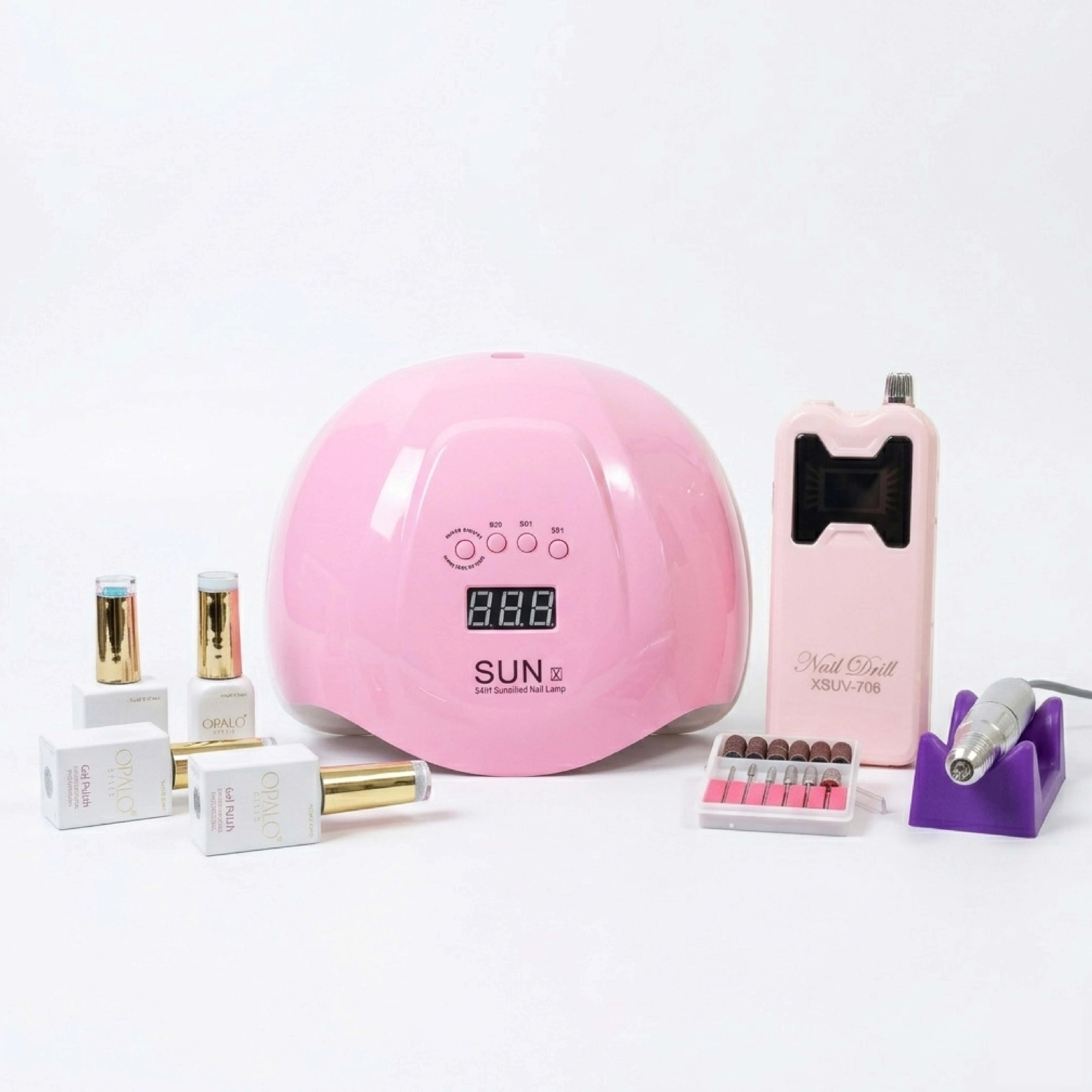 Kit Pro: Lámpara 54W + Drill 45k RPM + Lámpara Press On GRATIS