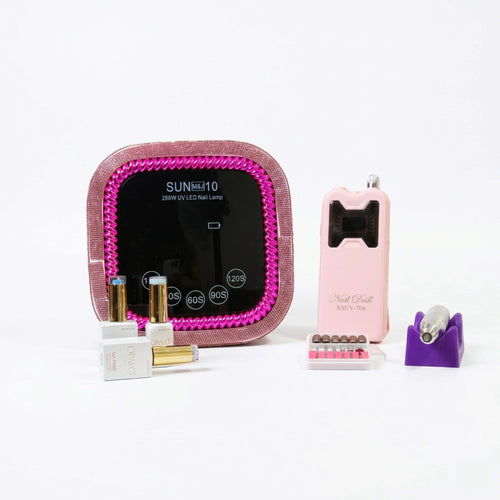 Kit Pro: Lámpara inalámbrica piedras 288W + Drill 45k RPM + Lámpara Press On GRATIS