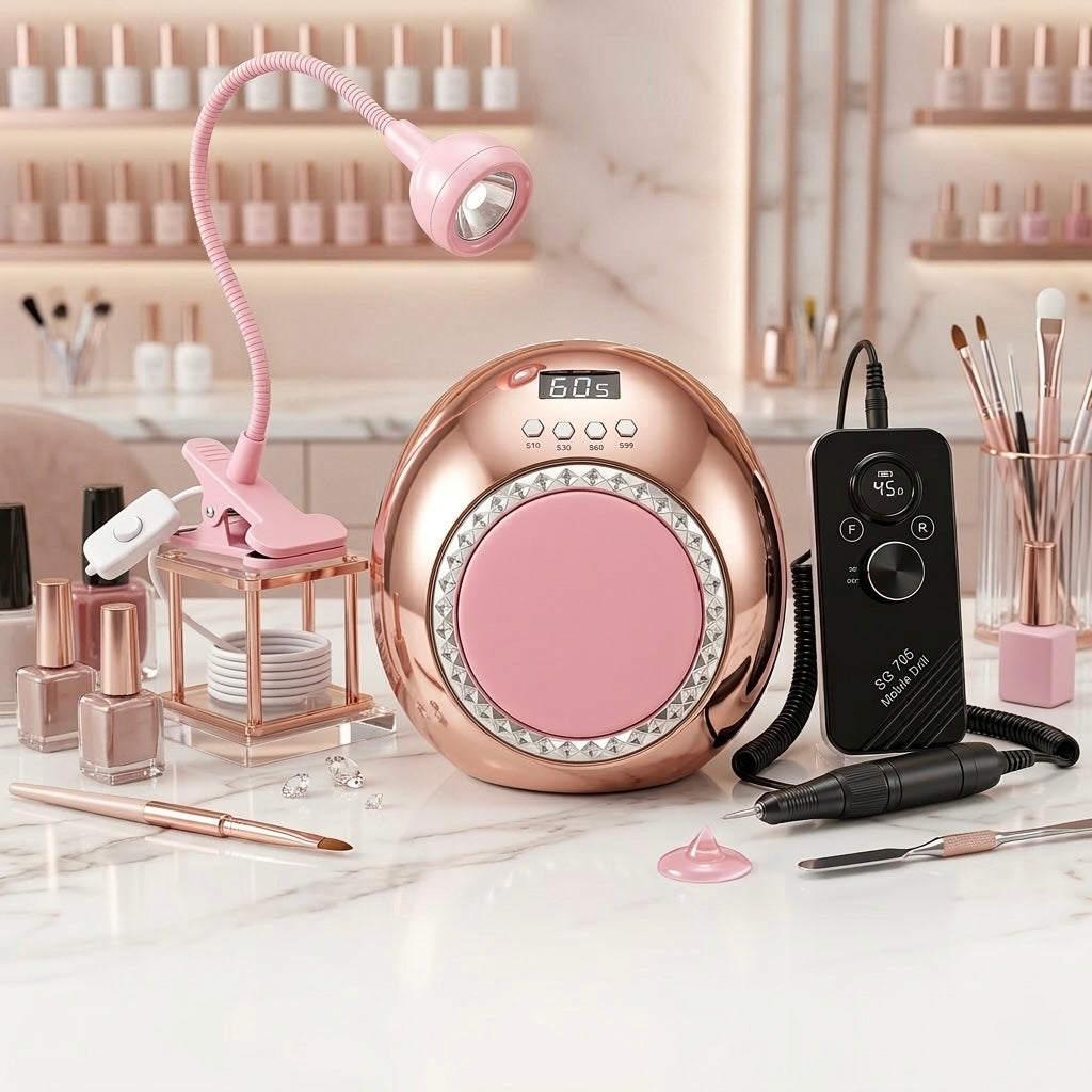 Kit Pro: Lámpara base metálica 288W + Drill 45k RPM + Lámpara Press On GRATIS