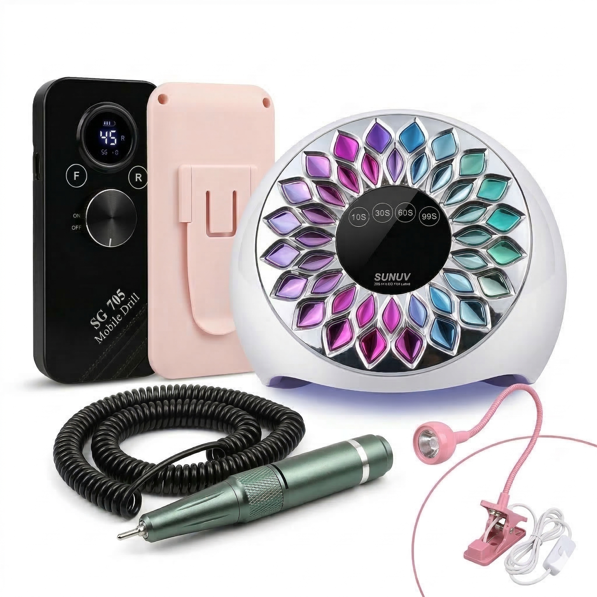 Kit Pro: Lámpara mandala 288W + Drill 45k RPM + Lámpara Press On GRATIS